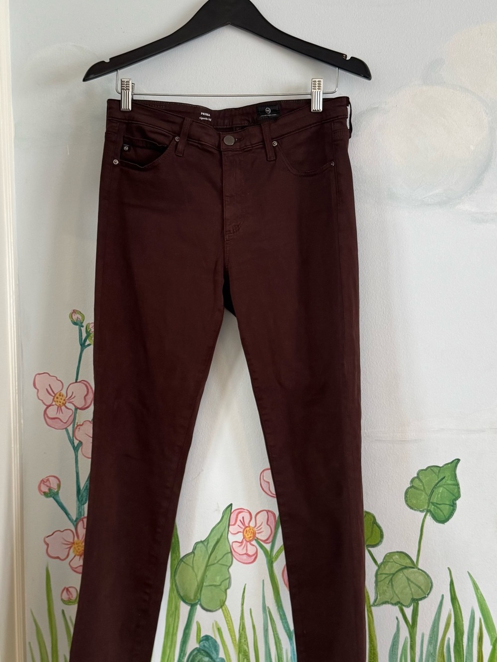 Ag Adriano Goldschmied Women's Slim Pants in Deep Burgundy